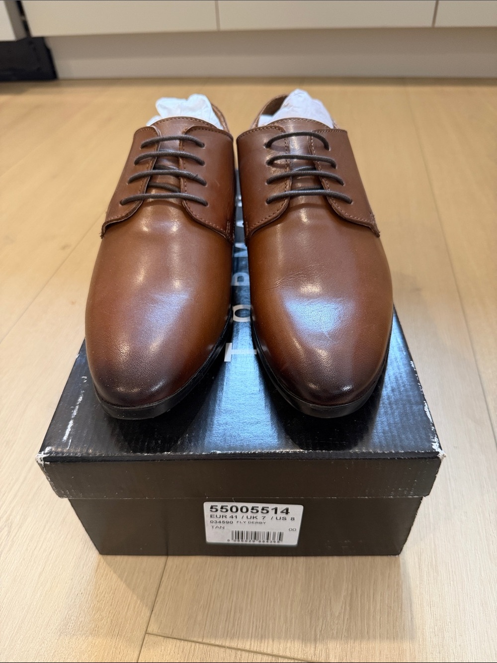 Men's Brown Leather Derby Shoes
